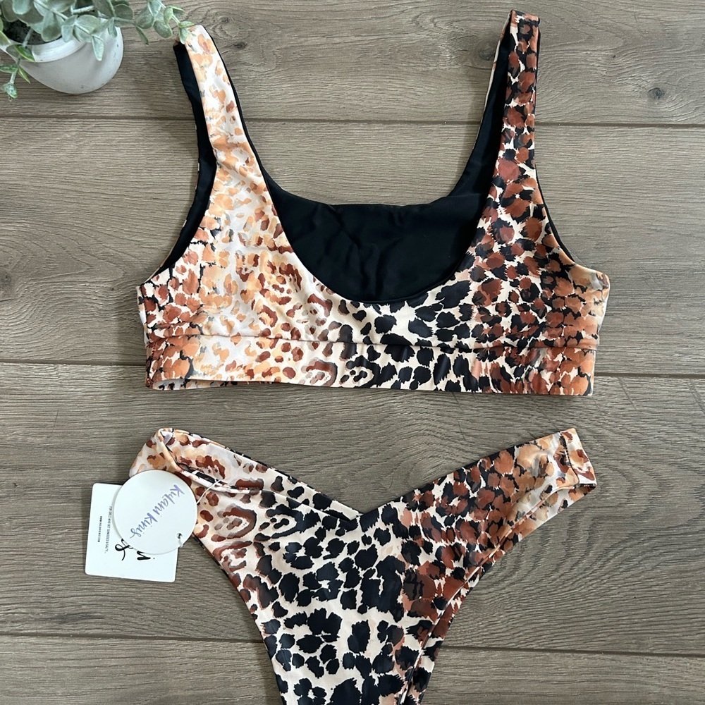 NWT Kulani Kinis Leopard Print Bikini Set Size XS - Picture 5 of 5